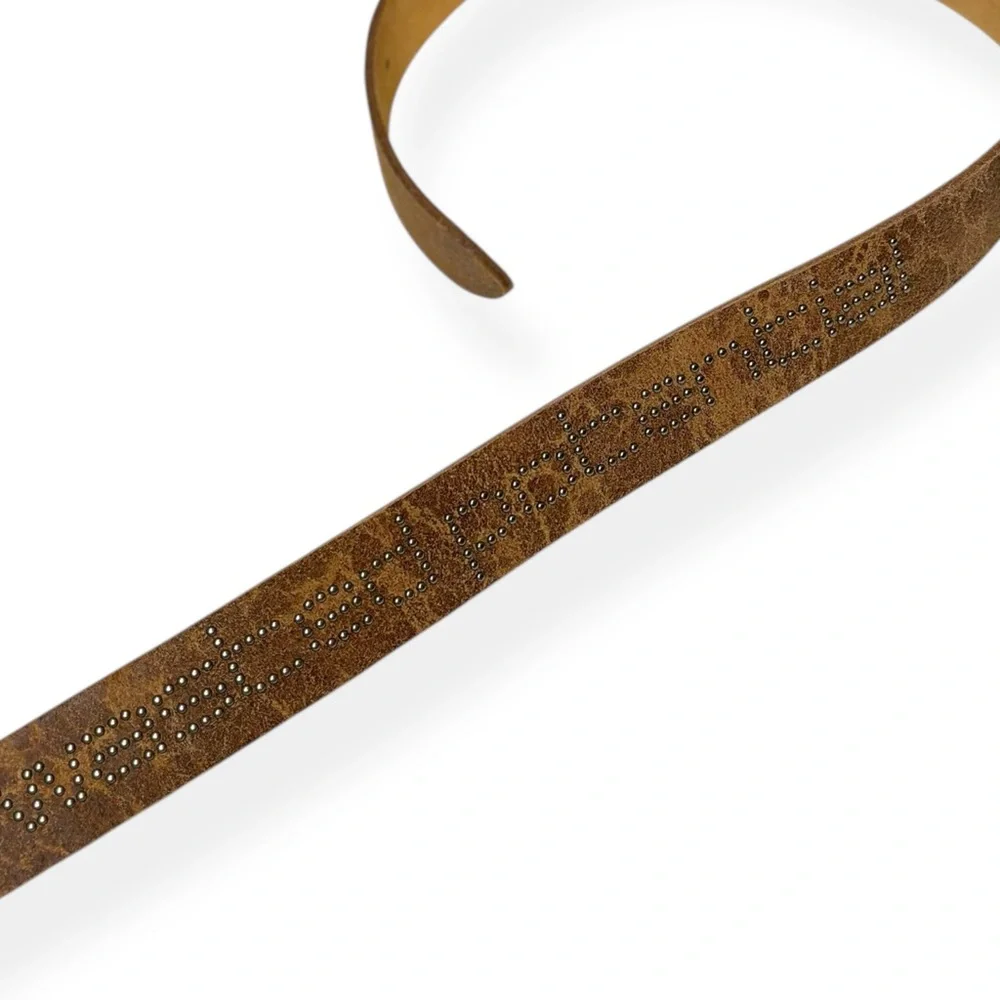 JADED LONDON Wasted Potential Club Leather Belt, Brown, OS